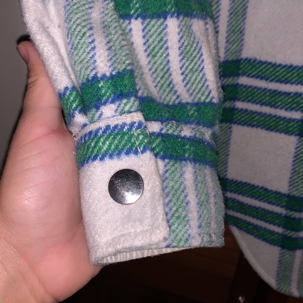 Joie Green Plaid Button Up Jacket Size XS - Picture 6 of 7
